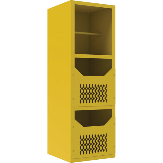 Spill Control Cabinet, 1 Shelves, 72" H x 24" W x 24" D, Steel, Yellow
