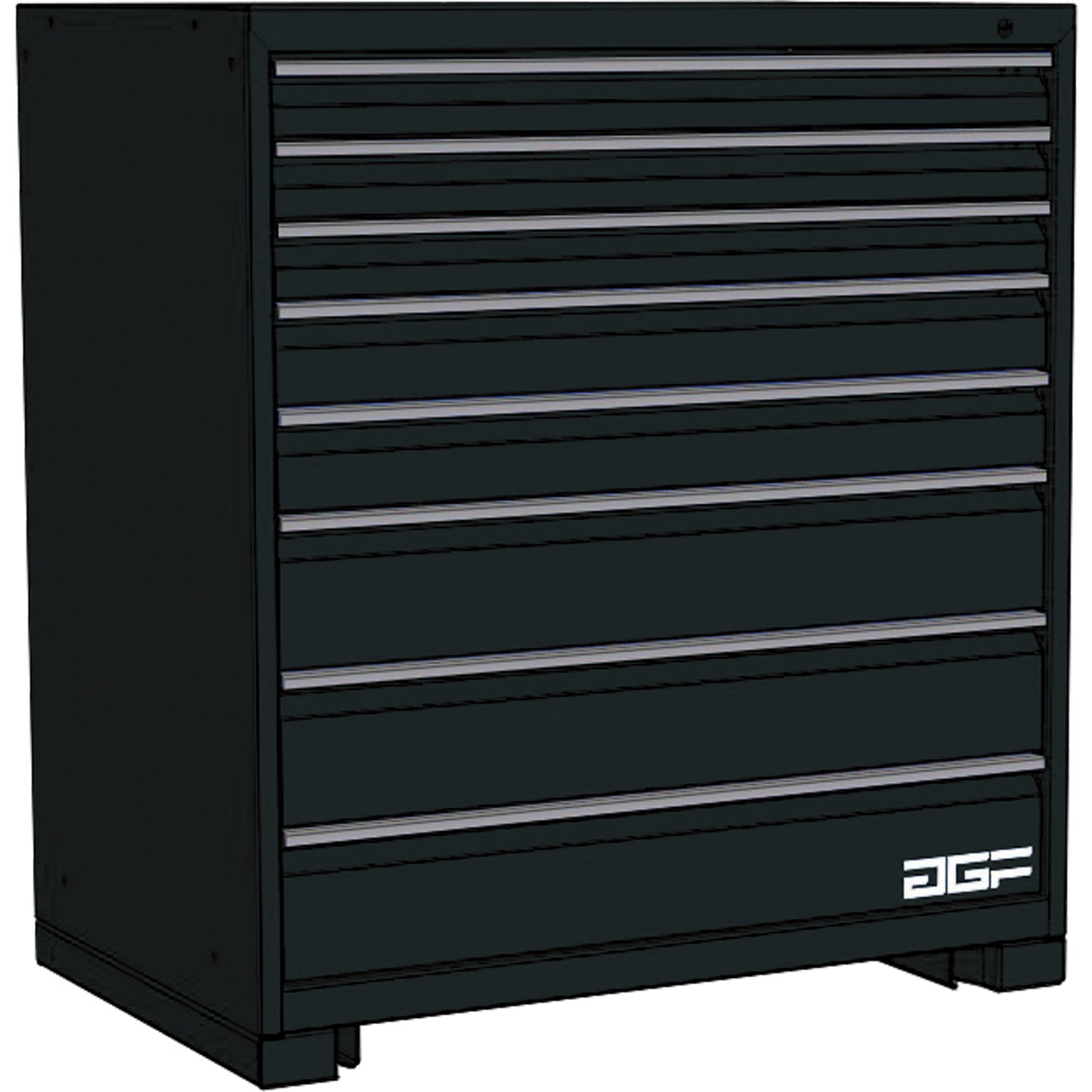 Modular Drawer Cabinet, 8 Drawers, 36" W x 24" D x 40" H, Black