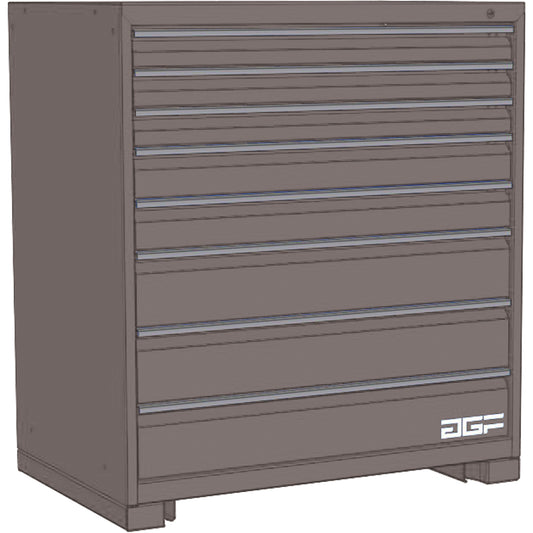 Modular Drawer Cabinet, 8 Drawers, 24" W x 24" D x 40" H, Grey