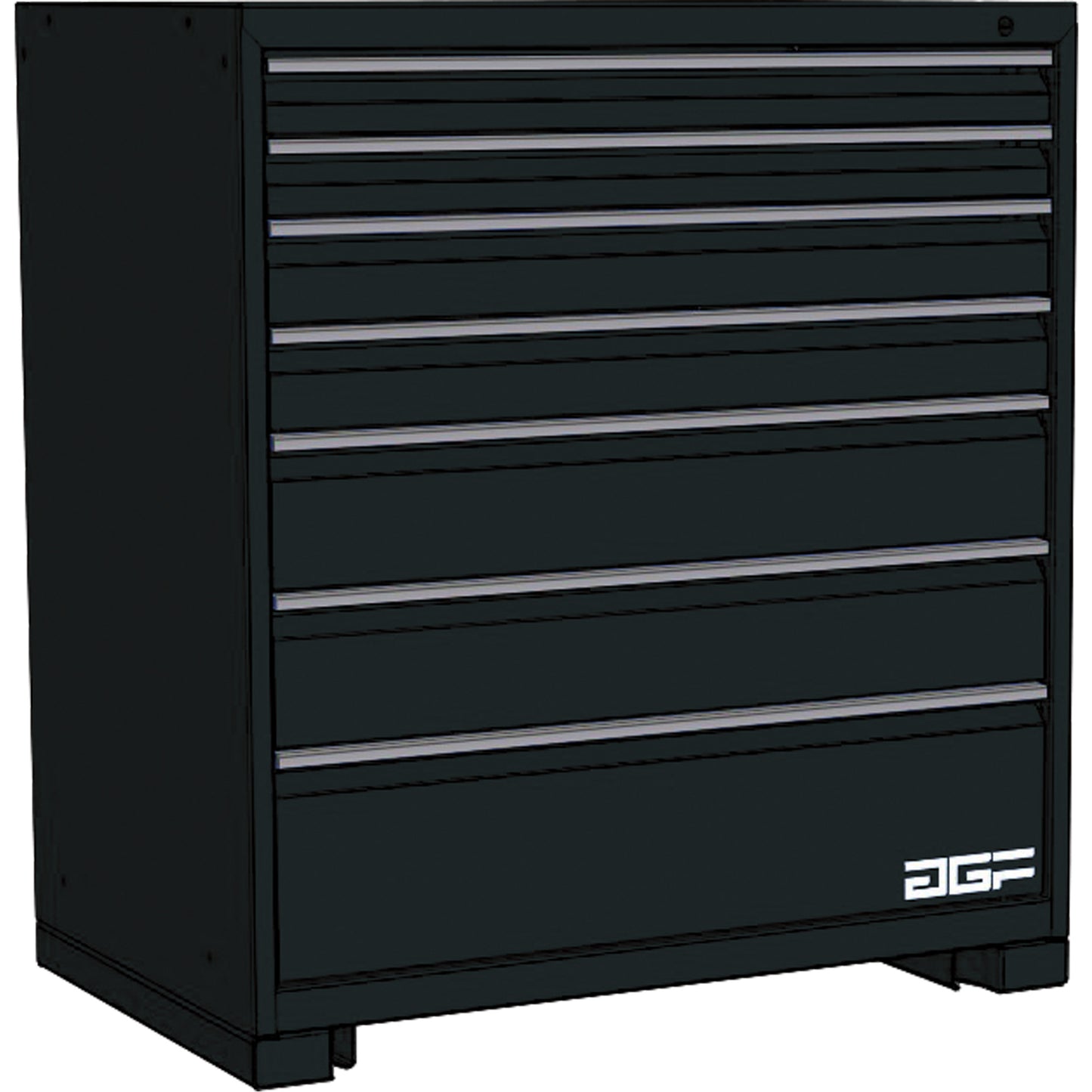 Modular Drawer Cabinet, 7 Drawers, 24" W x 24" D x 40" H, Black