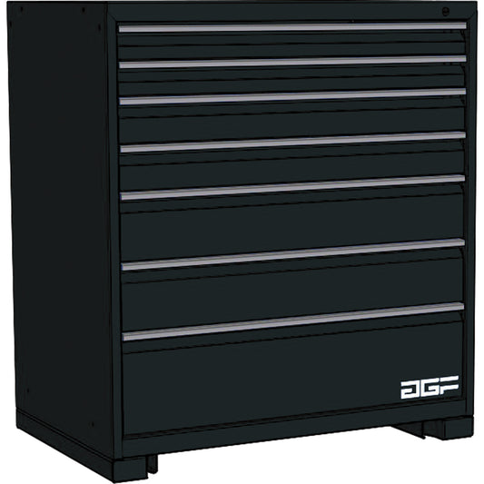 Modular Drawer Cabinet, 7 Drawers, 24" W x 24" D x 40" H, Black