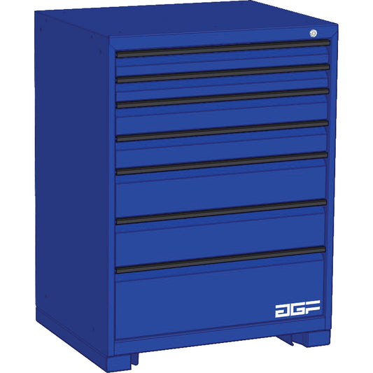Modular Drawer Cabinet, 7 Drawers, 30" W x 24" D x 40" H, Blue