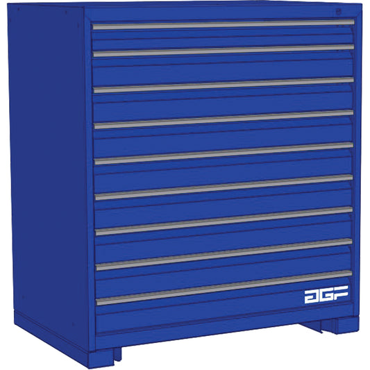 Modular Drawer Cabinet, 9 Drawers, 24" W x 24" D x 40" H, Blue