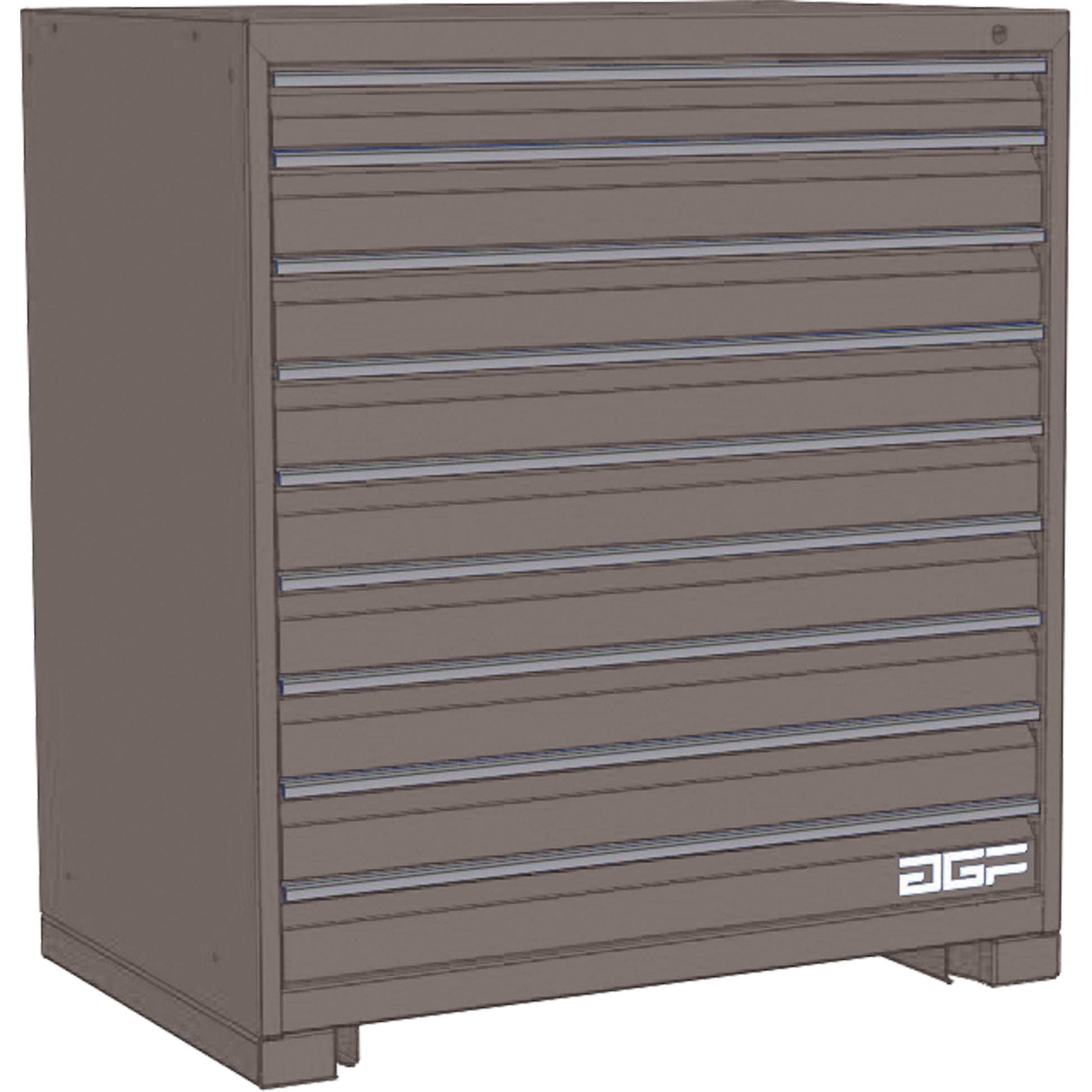 Modular Drawer Cabinet, 9 Drawers, 24" W x 28" D x 40" H, Grey
