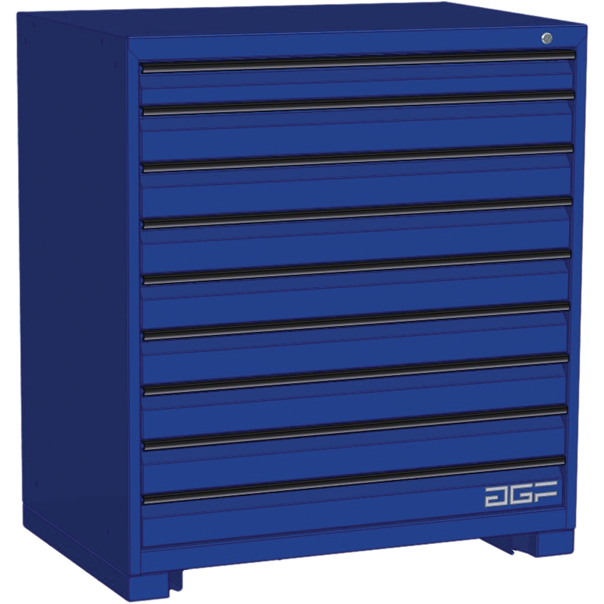 Modular Drawer Cabinet, 9 Drawers, 36" W x 24" D x 40" H, Blue