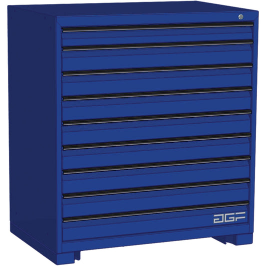 Modular Drawer Cabinet, 9 Drawers, 36" W x 24" D x 40" H, Blue