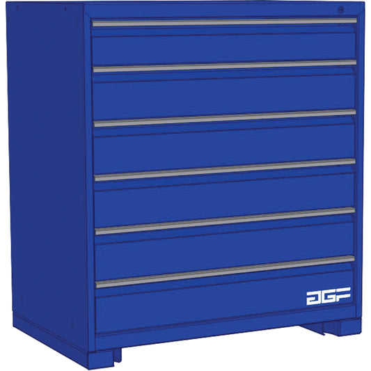 Modular Drawer Cabinet, 6 Drawers, 24" W x 24" D x 40" H, Blue