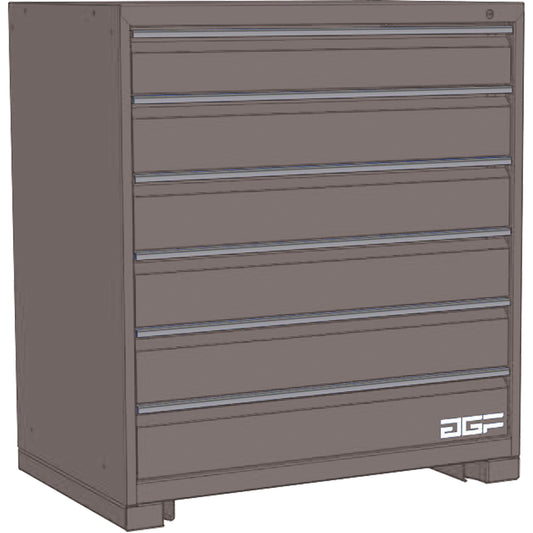 Modular Drawer Cabinet, 6 Drawers, 24" W x 24" D x 40" H, Grey