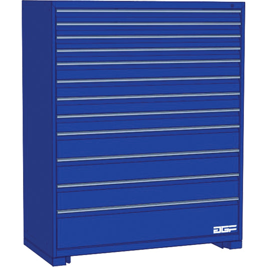 Modular Drawer Cabinet, 12 Drawers, 36" W x 28" D x 60" H, Blue
