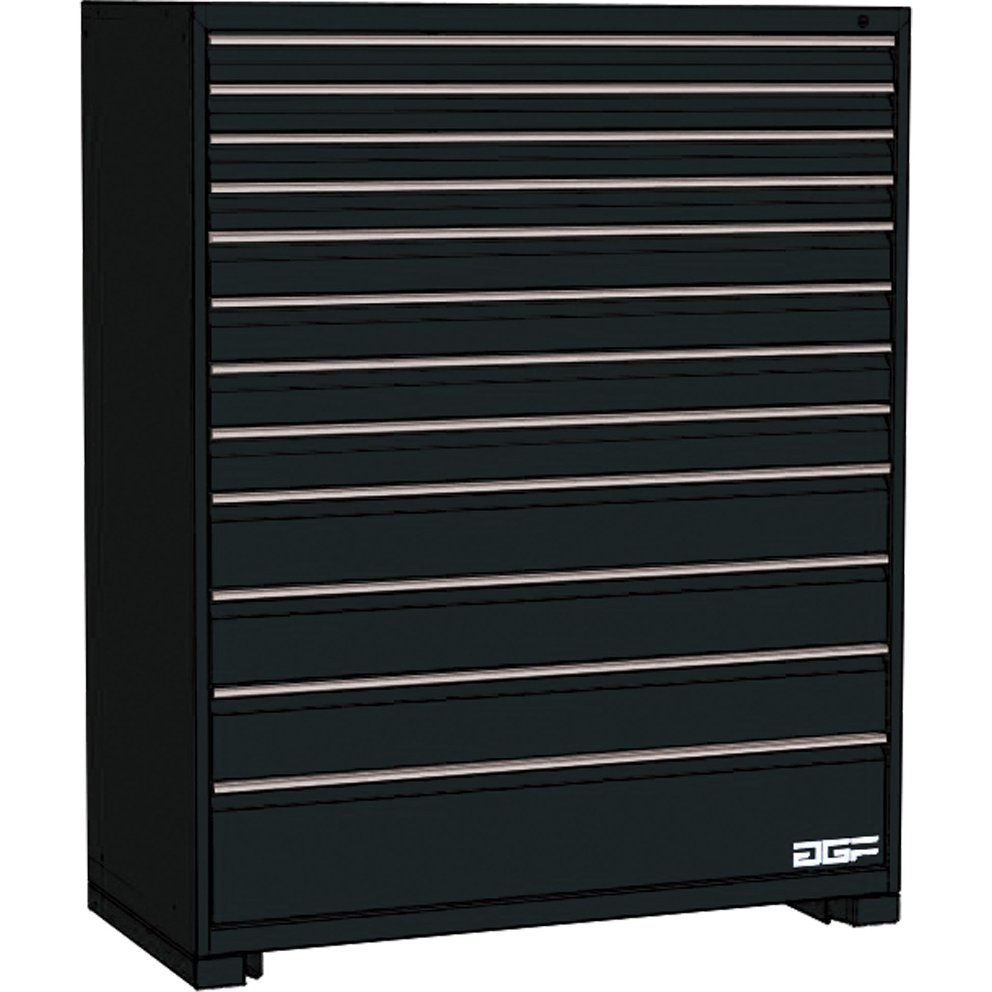 Modular Drawer Cabinet, 12 Drawers, 60" W x 28" D x 60" H, Black