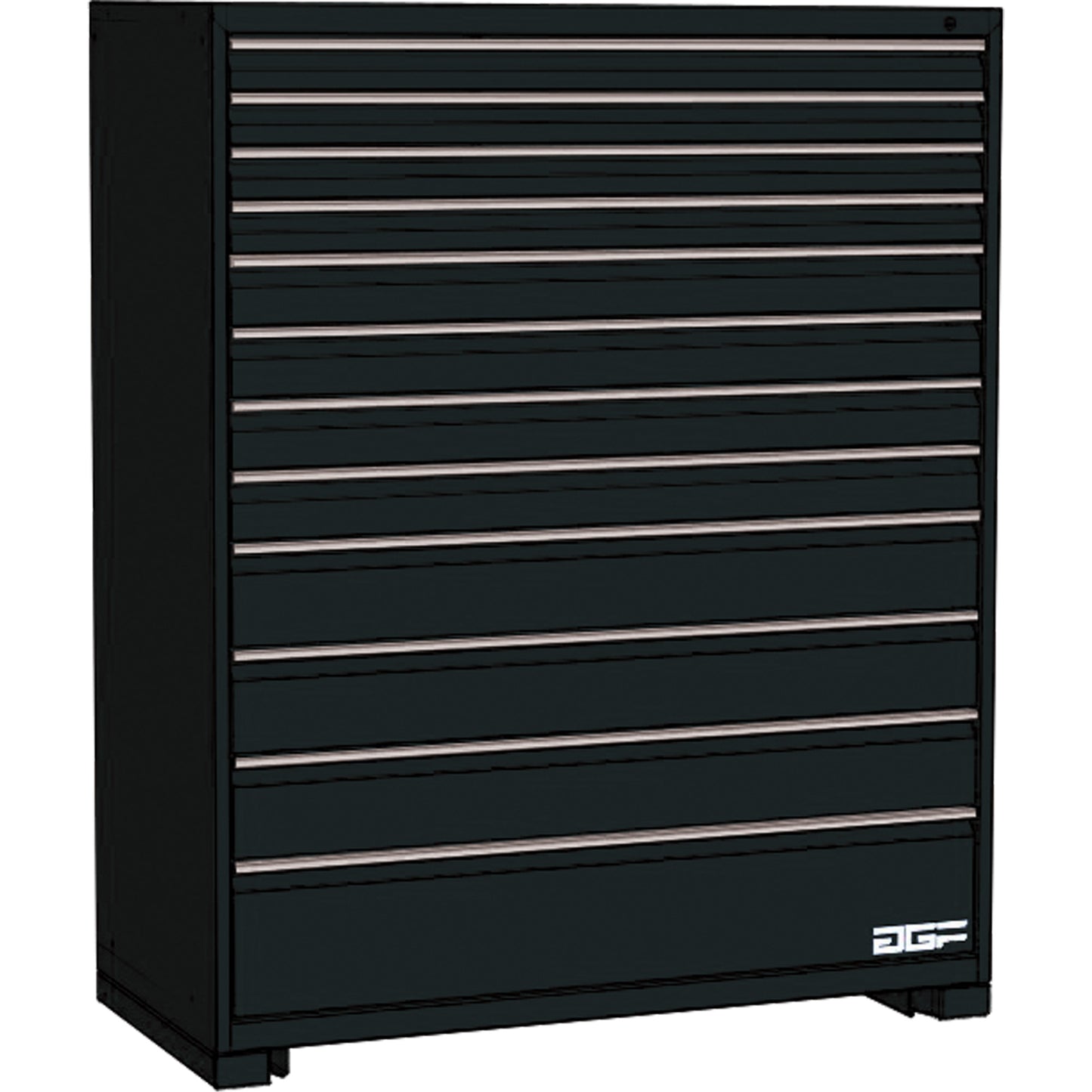 Modular Drawer Cabinet, 12 Drawers, 30" W x 28" D x 60" H, Black