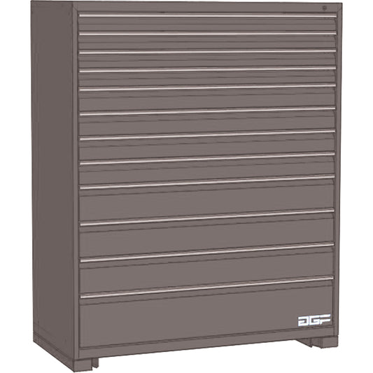 Modular Drawer Cabinet, 12 Drawers, 30" W x 24" D x 60" H, Grey