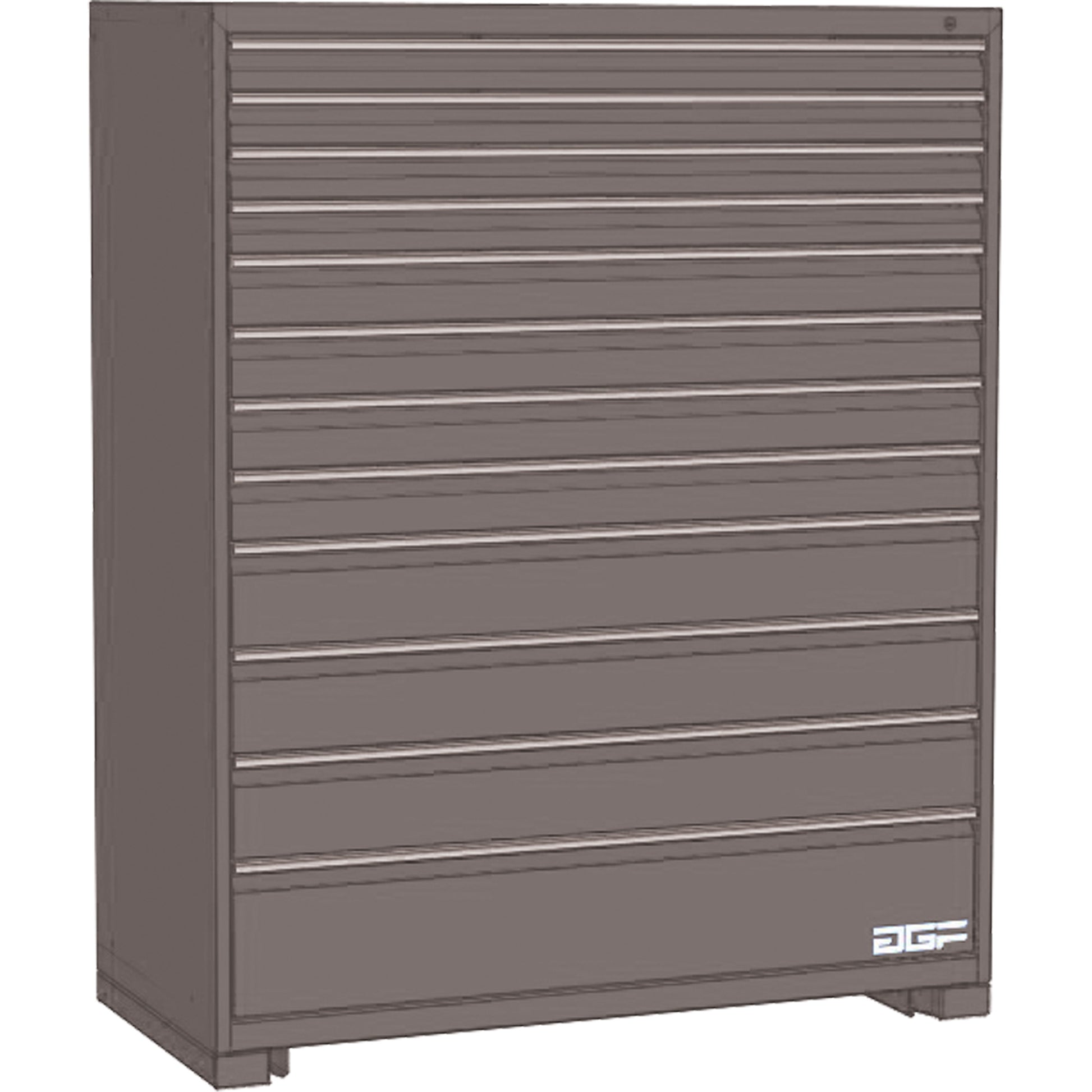Modular Drawer Cabinet, 12 Drawers, 36" W x 24" D x 60" H, Grey