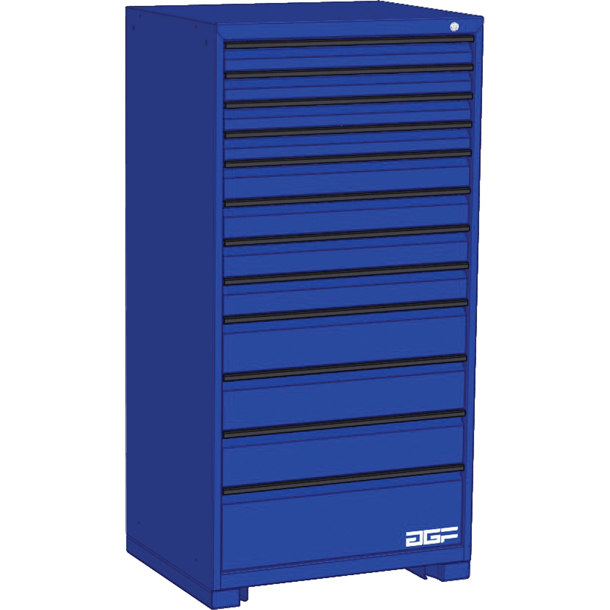 Modular Drawer Cabinet, 12 Drawers, 30" W x 24" D x 60" H, Blue