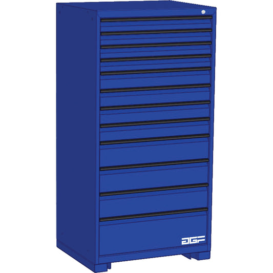 Modular Drawer Cabinet, 12 Drawers, 30" W x 24" D x 60" H, Blue