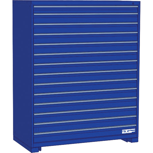Modular Drawer Cabinet, 14 Drawers, 24" W x 24" D x 60" H, Blue