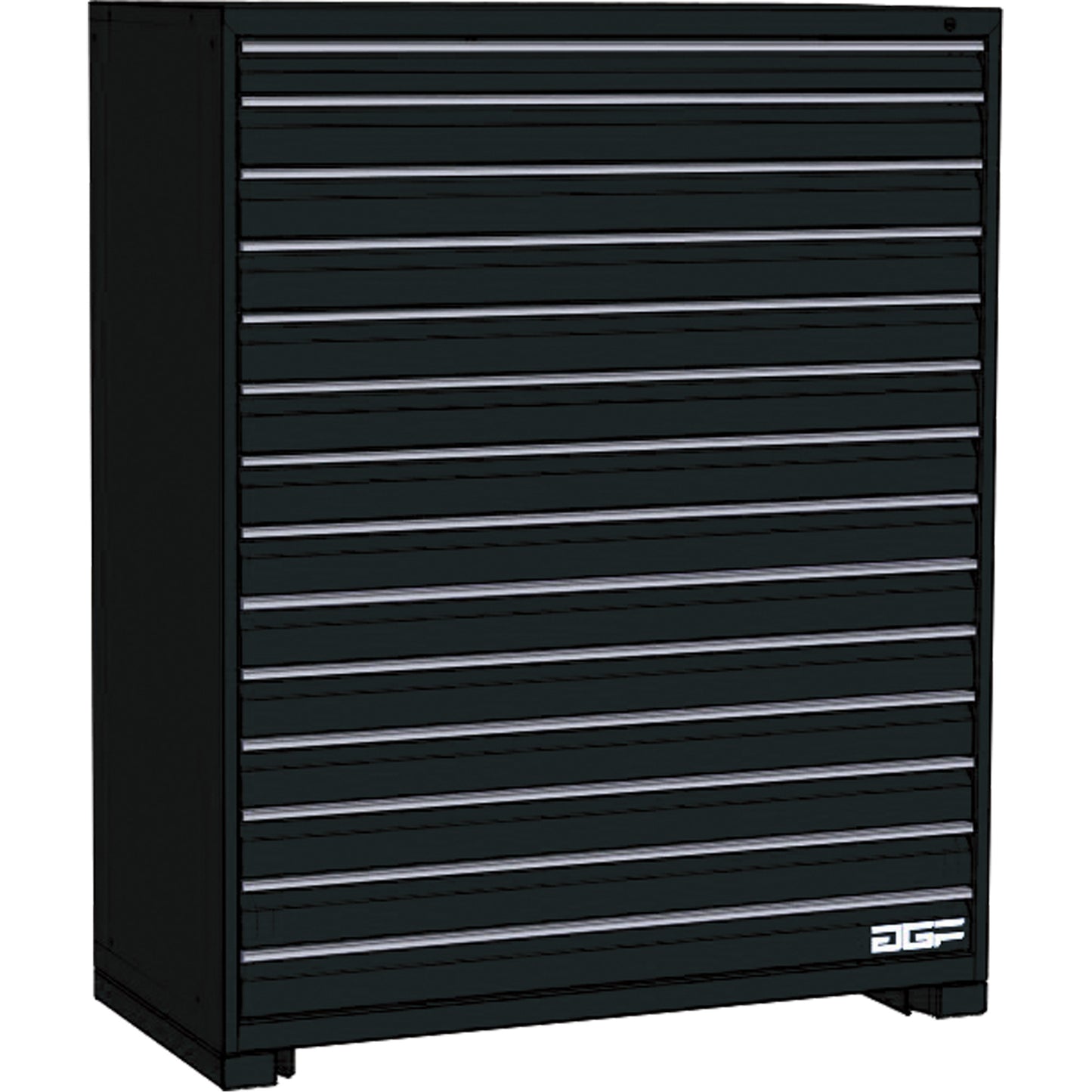 Modular Drawer Cabinet, 14 Drawers, 30" W x 28" D x 60" H, Black