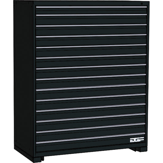 Modular Drawer Cabinet, 14 Drawers, 30" W x 28" D x 60" H, Black