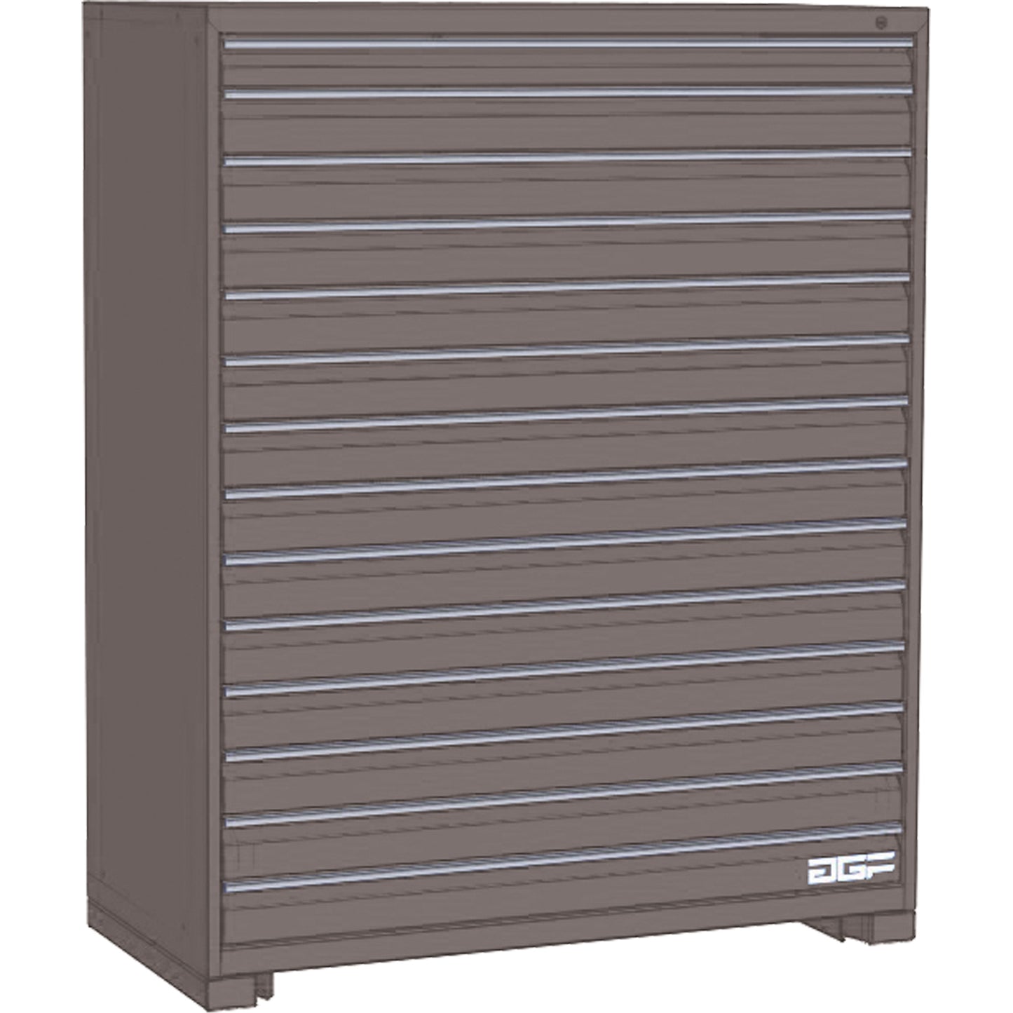 Modular Drawer Cabinet, 14 Drawers, 60" W x 28" D x 60" H, Grey