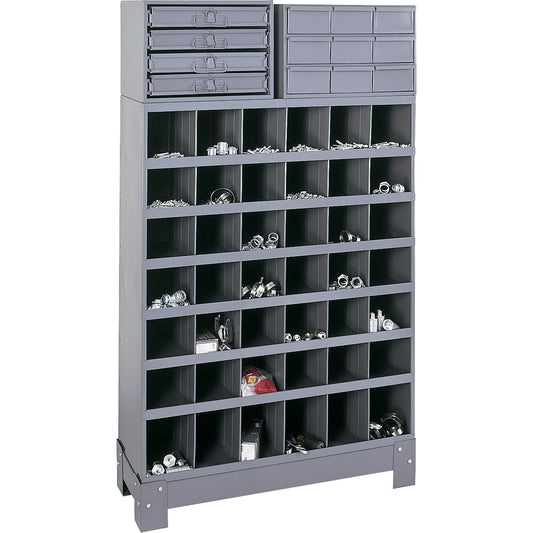 Modular Small Parts Storage Unit, Steel, 13 Drawers, 33-3/4" x 12-1/4" x 59", Grey