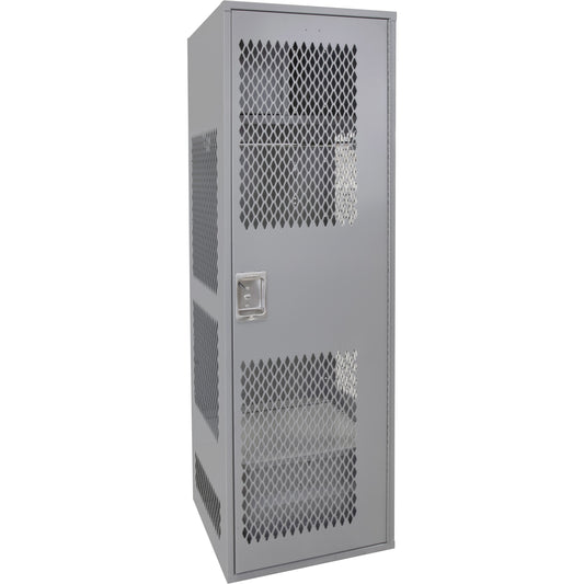 Gear Locker with Door, Steel, 24" W x 24" D x 72" H, Grey