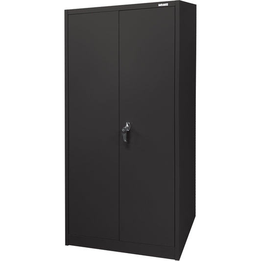 Storage Cabinet, Steel, 4 Shelves, 66" H x 30" W x 15" D, Black