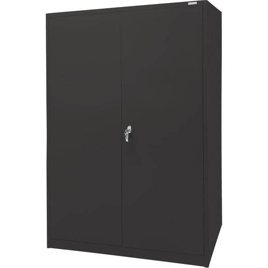 Storage Cabinet, Steel, 4 Shelves, 78" H x 48" W x 24" D, Black