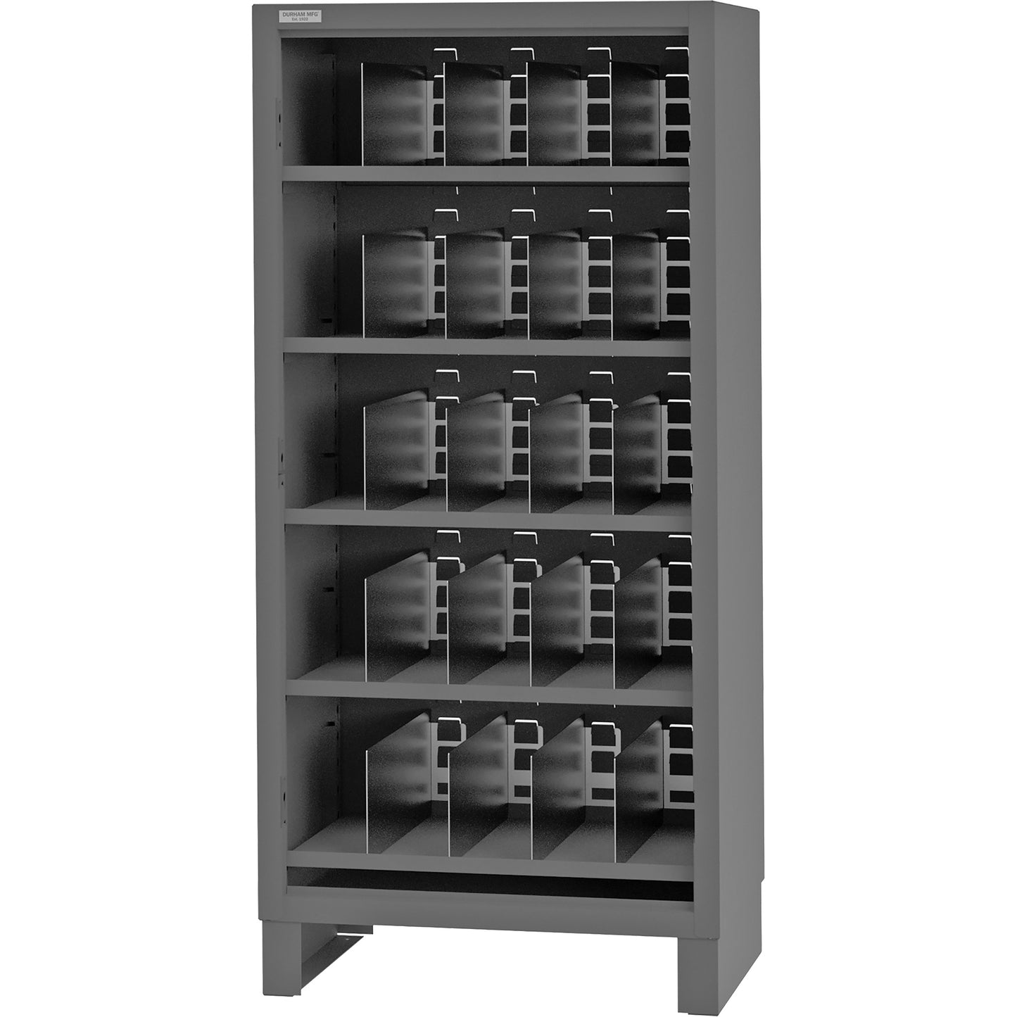 Heavy-Duty Open Front Cabinet with Dividers, Steel, 0 Drawers, 36" x 24" x 78", Grey
