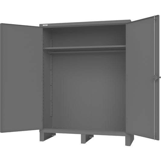 Cabinet with Hanging Bar & Standard Recessed Doors, Steel, 78" H x 60" W x 24" D, Grey