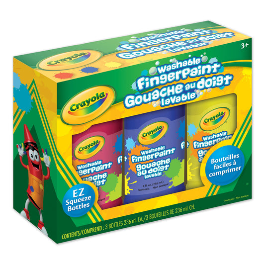 Crayola Washable Fingerpaint, 3 Count (Case of 4)