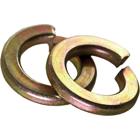 Split Lock Washer, 3/8", Yellow Zinc