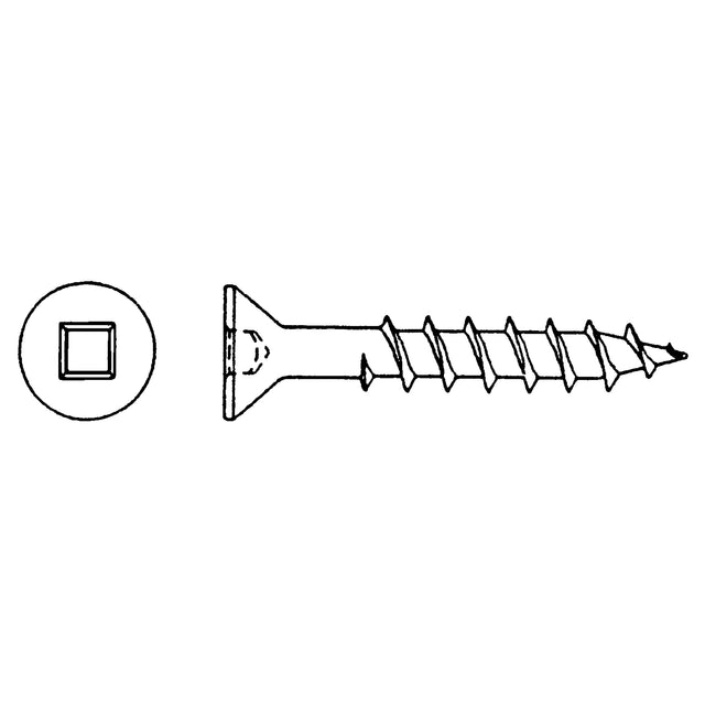 Flat Head Wood Screws, #8 x 1" L, Zinc Plated