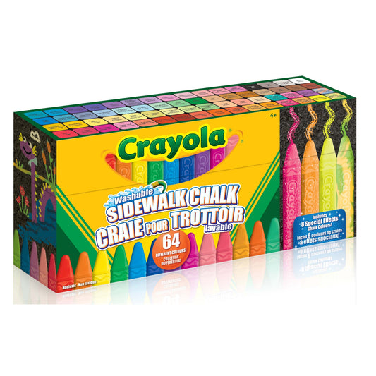 Crayola Ultimate Washable Sidewalk Chalk Collection, 64 Count (Case of 2)
