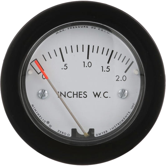 Minihelic® II Differential Pressure Gauge, 2-1/16" , 0 - 5 in. w.c., Panel Mount, Analogue