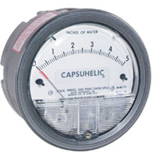 4000 Series Capsuhelic® Differential Pressure Gauge with Case, 4" , 0 - 150 in. w.c., Panel Mount, Analogue