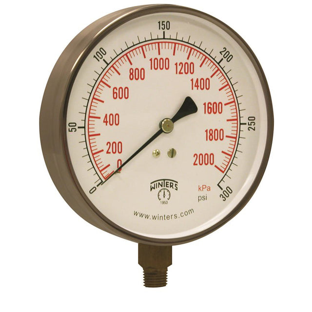 Contractor Pressure Gauge, 4-1/2" , 0 - 300 psi, Bottom Mount, Analogue