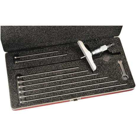 445 Series Depth Micrometer, With Ratchet Stop, 0" - 9"