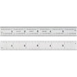 Spring-Tempered Rule, 6" L, Steel, 1/8"/1/16"/1/32"/1/64" Graduations
