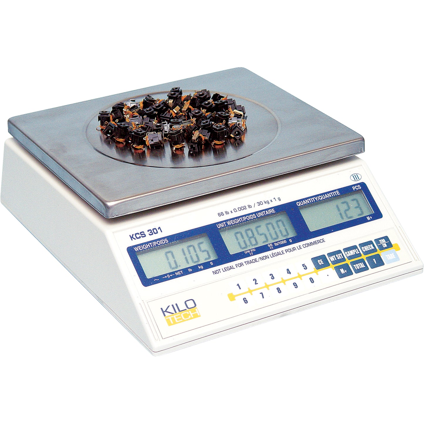 Digital Counting Scale, 66 lbs. / 30 kg Cap., 0.002 lbs. Graduations