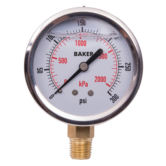 Pressure Gauges, 2-1/2" , 0 - 3000 psi, Bottom Mount, Liquid Filled Analogue