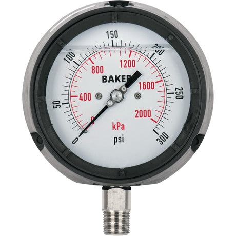 Pressure Gauge, 4-1/2" , 0 - 5000 psi, Bottom Mount, Liquid Filled Analogue
