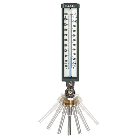Variable Angle Industrial Thermometers, Contact, Analogue, 30-300 °F (0-149 °C)