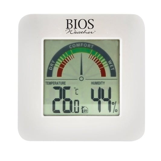 Indoor Hygrometers with BIOS Comfort Scale, Contact, Digital, -58-158°F (-50-70°C)