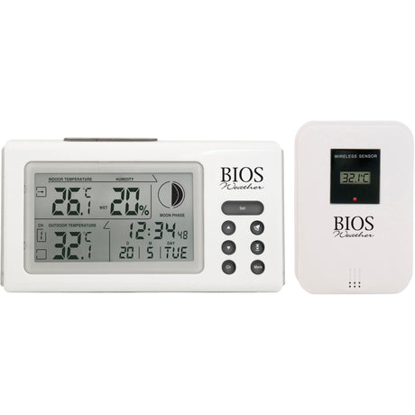 Indoor/Outdoor Thermometers With Clock, Contact, Digital, 32 to 122°F (0 to 50°C)