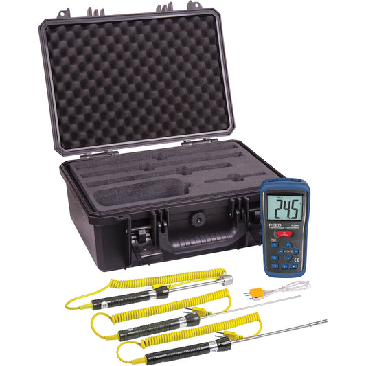 Thermocouple Thermometer Kit, Contact, Digital, -58-2000°F (-50-1300°C)