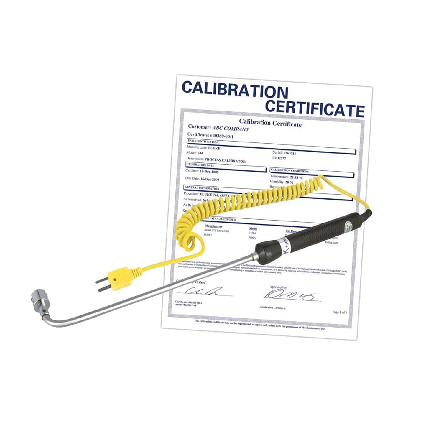 Right Angle Thermocouple Surface Probe (includes ISO Certificate), 500 °C (932°F) Max. Temp.