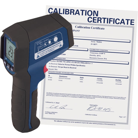Infrared Thermometer with ISO Certificate, -31°- 1202° F ( -35° - 650° C ), 12:1, Adjustable Emmissivity