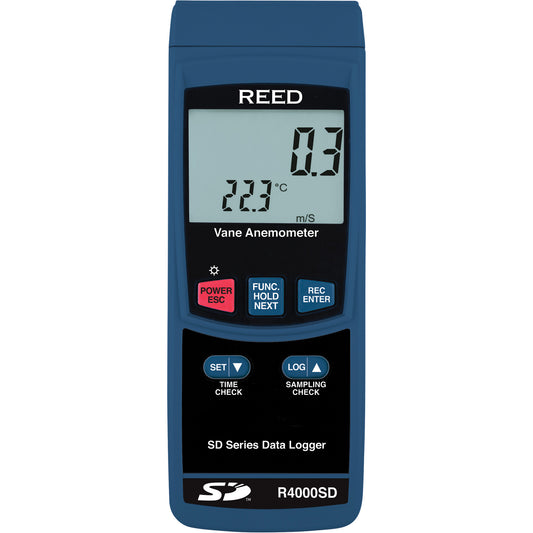Thermo-Anemometer, Data Logging, 0.4 to 30.0 m/sec Air Velocity Range
