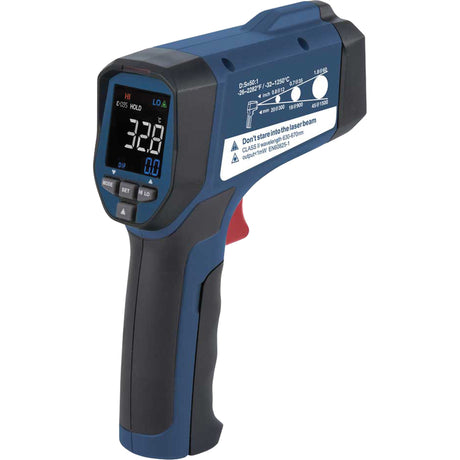 Infrared Thermometer with ISO Certificate, -26°- 2282° F ( -32° - 1250° C ), 50:1, Adjustable Emmissivity