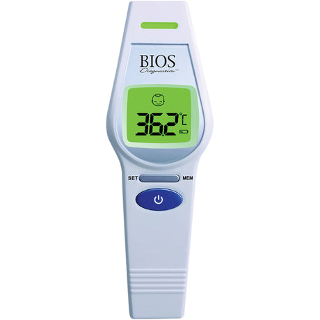 Non-Contact Forehead Thermometer, 0°C - 100.0°C (32.0°F - 212.0°F), Fixed Emmissivity